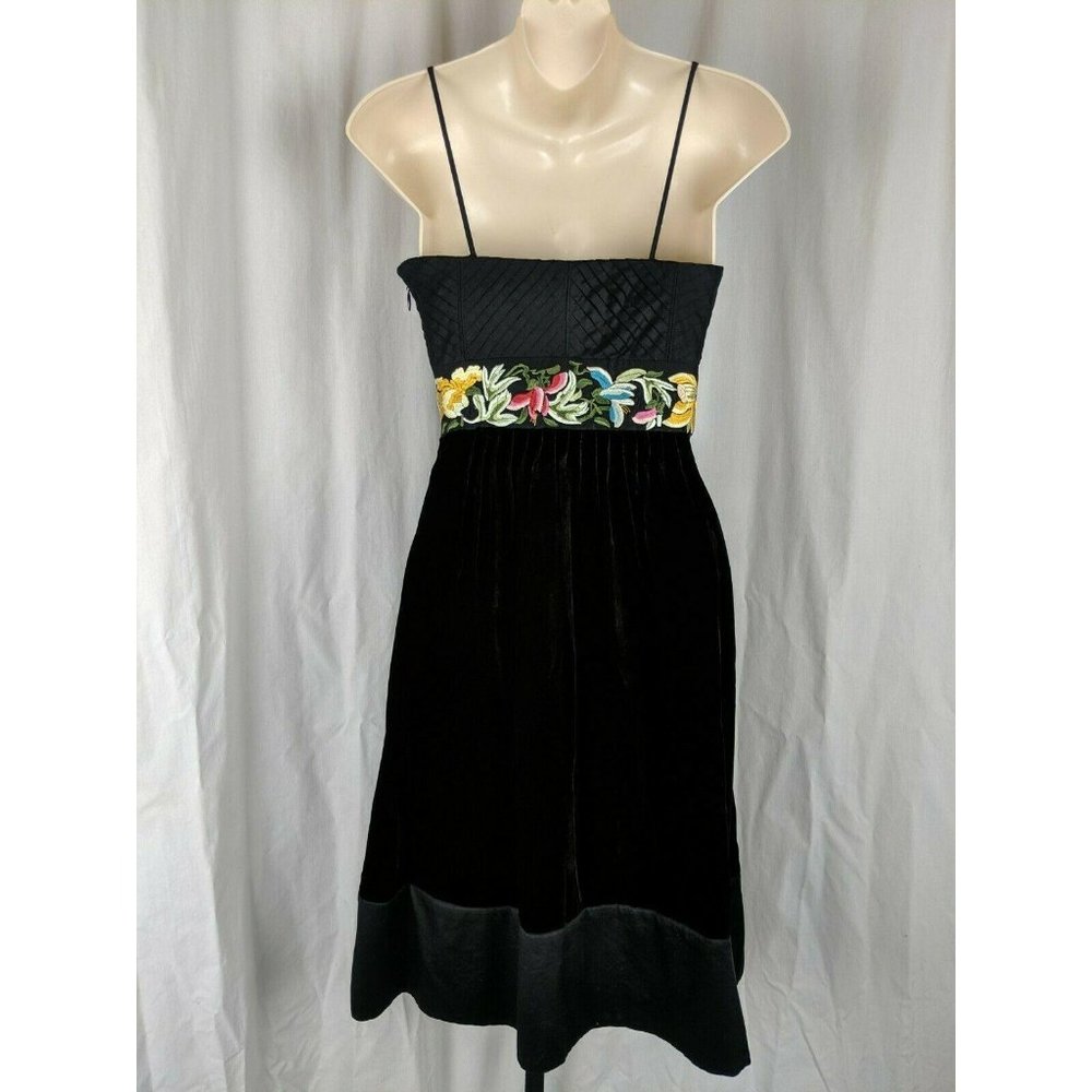 Anthropologie Floreat Evening Enchantment embroidered velvet Dress - Picture 3 of 6